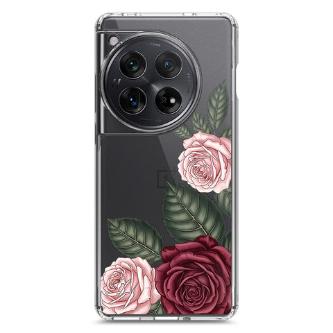 OnePlus 12 Cover - Velvet Bloom Series - Clear Phone Case - Soft Silicon Borders
