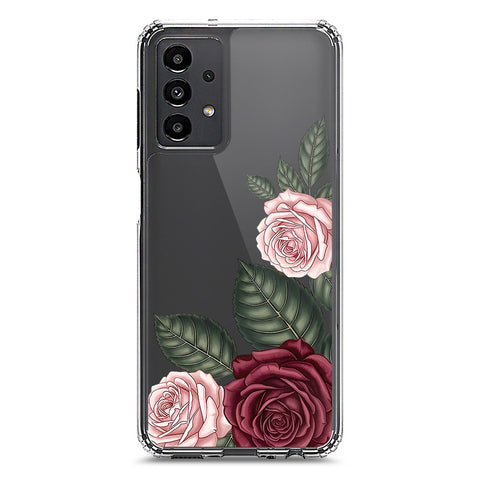 Samsung Galaxy A13 Cover - Velvet Bloom Series - Clear Phone Case - Soft Silicon Borders