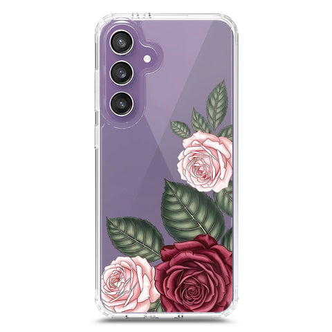 Samsung Galaxy S23 FE Cover - Velvet Bloom Series - Clear Phone Case - Soft Silicon Borders