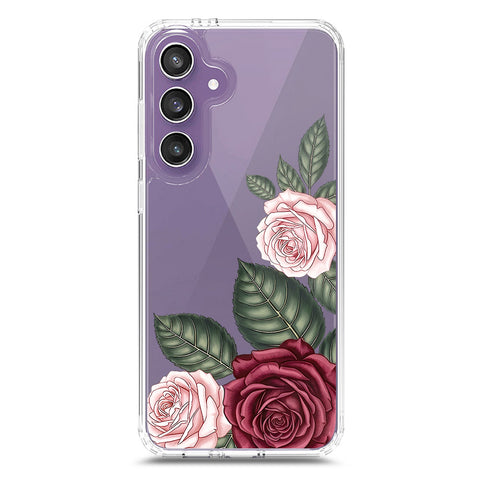 Samsung Galaxy S24 Plus Cover - Velvet Bloom Series - Clear Phone Case - Soft Silicon Borders