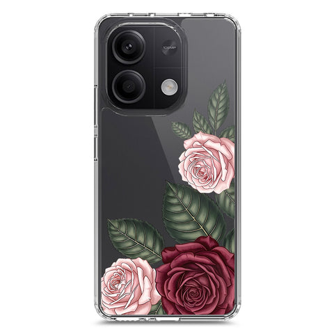 Xiaomi Redmi Note 13 Cover - Velvet Bloom Series - Clear Phone Case - Soft Silicon Borders