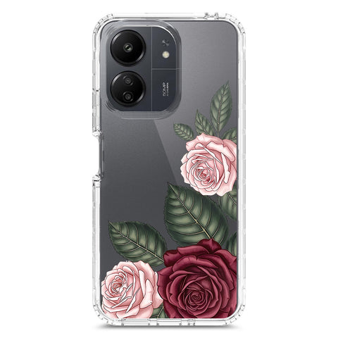 Xiaomi Redmi 13C Cover - Velvet Bloom Series - Clear Phone Case - Soft Silicon Borders