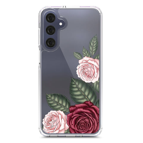 Samsung Galaxy A16 5G Cover - Velvet Bloom Series - Clear Phone Case - Soft Silicon Borders