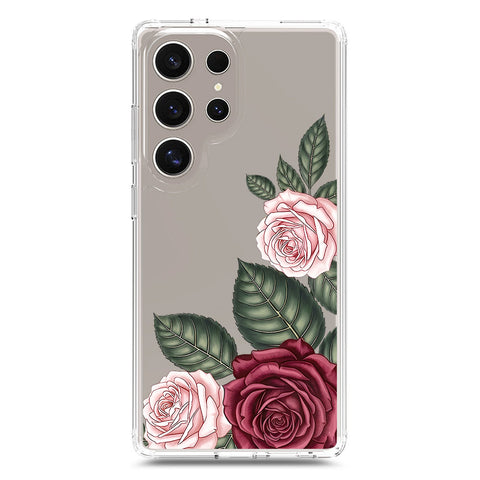 Samsung Galaxy S25 Ultra Cover - Velvet Bloom Series - Clear Phone Case - Soft Silicon Borders