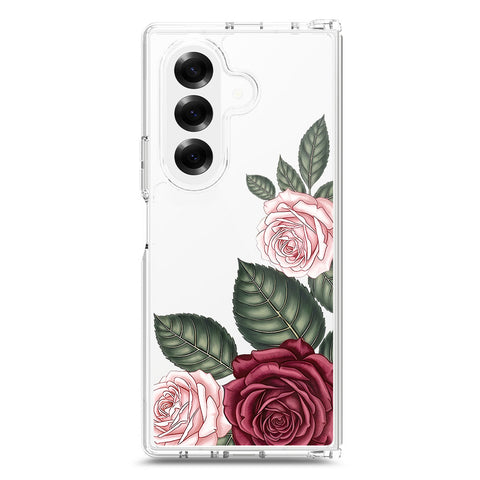 Samsung Galaxy Z Fold 7 Cover - Velvet Bloom Series - Clear Phone Case - Soft Silicon Borders