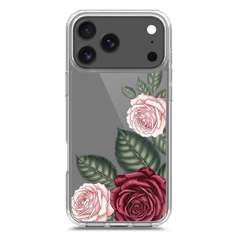 iPhone 17 Pro Max Cover - Velvet Bloom Series - Clear Phone Case - Soft Silicon Borders