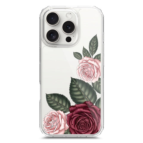 iPhone 16 Pro Cover - Velvet Bloom Series - Clear Phone Case - Soft Silicon Borders