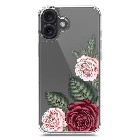 iPhone 16 Plus Cover - Velvet Bloom Series - Clear Phone Case - Soft Silicon Borders