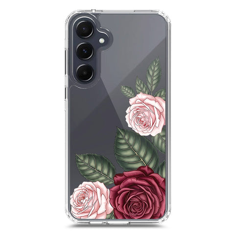 Samsung Galaxy A35 Cover - Velvet Bloom Series - Clear Phone Case - Soft Silicon Borders