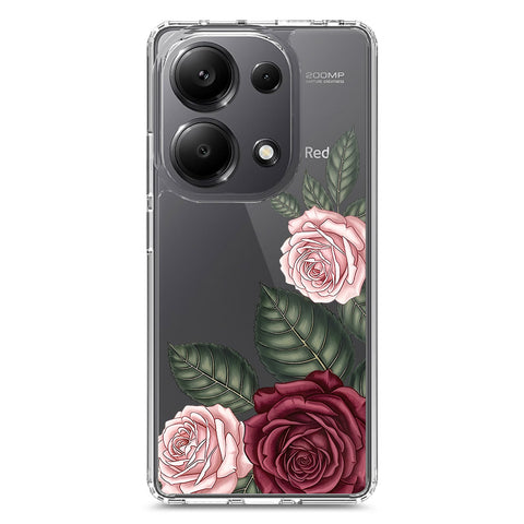 Xiaomi Poco M6 Pro 4G Cover - Velvet Bloom Series - Clear Phone Case - Soft Silicon Borders