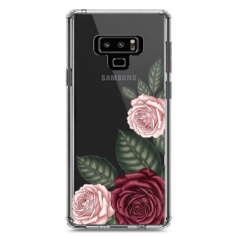 Samsung Galaxy Note 9 Cover - Velvet Bloom Series - Clear Phone Case - Soft Silicon Borders