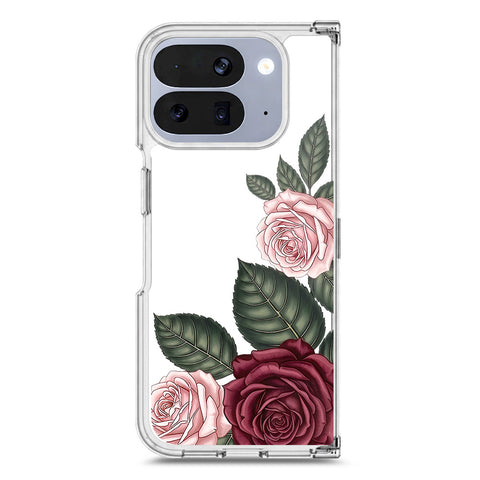 Google Pixel 10 Pro Fold Cover - Velvet Bloom Series - Clear Phone Case - Soft Silicon Borders