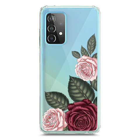 Samsung Galaxy A52 Cover - Velvet Bloom Series - Clear Phone Case - Soft Silicon Borders