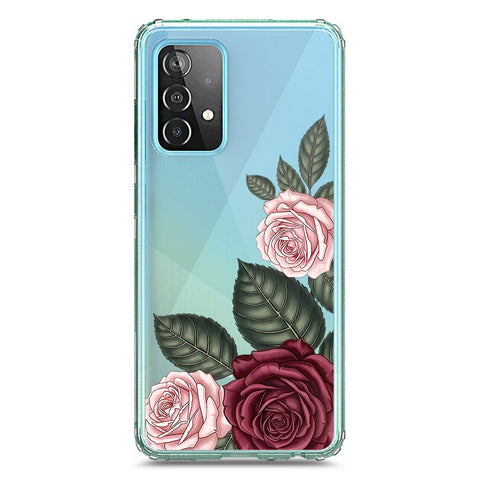 Samsung Galaxy A72 Cover - Velvet Bloom Series - Clear Phone Case - Soft Silicon Borders