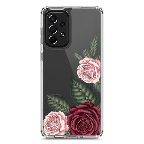 Samsung Galaxy A73 5G Cover - Velvet Bloom Series - Clear Phone Case - Soft Silicon Borders