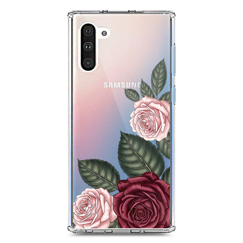 Samsung Galaxy Note 10 Cover - Velvet Bloom Series - Clear Phone Case - Soft Silicon Borders