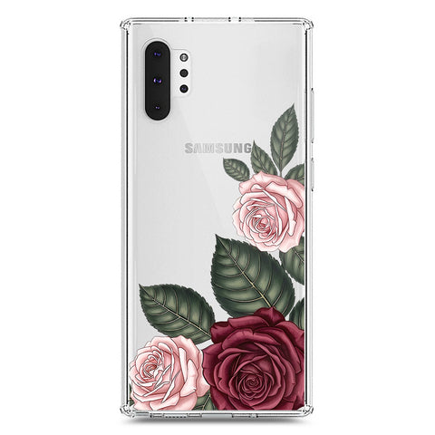 Samsung Galaxy Note 10 Plus Cover - Velvet Bloom Series - Clear Phone Case - Soft Silicon Borders