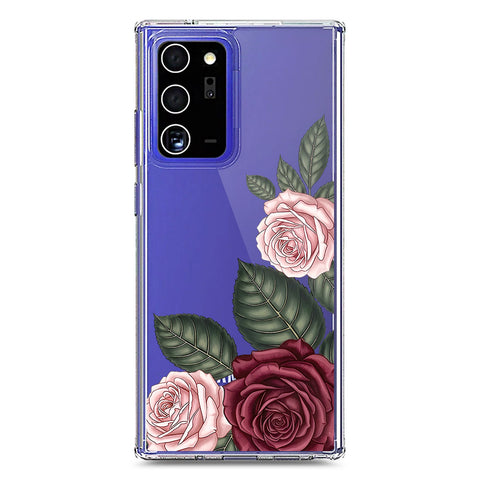 Samsung Galaxy Note 20 Ultra Cover - Velvet Bloom Series - Clear Phone Case - Soft Silicon Borders