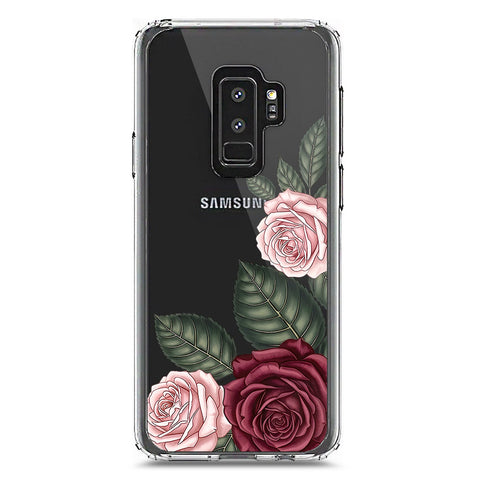 Samsung Galaxy S9 Plus Cover - Velvet Bloom Series - Clear Phone Case - Soft Silicon Borders
