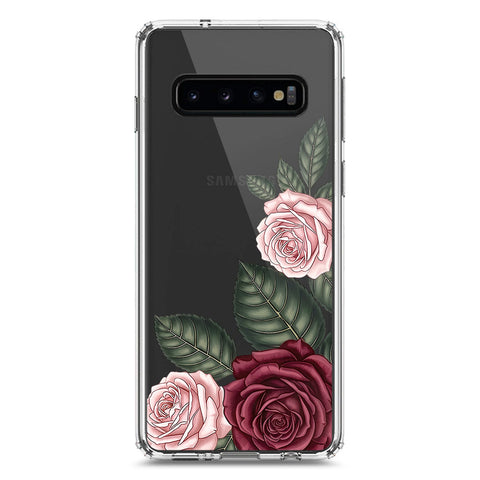 Samsung Galaxy S10 Cover - Velvet Bloom Series - Clear Phone Case - Soft Silicon Borders