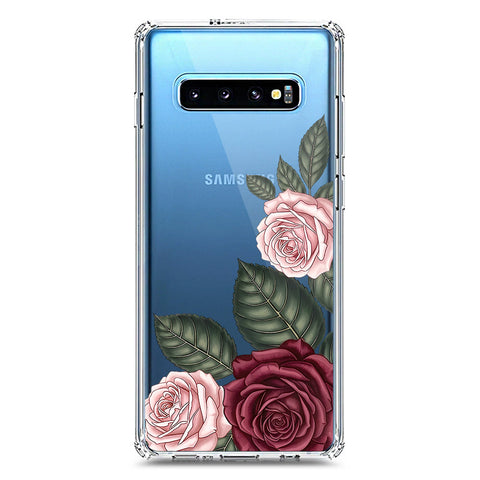 Samsung Galaxy S10 Plus Cover - Velvet Bloom Series - Clear Phone Case - Soft Silicon Borders