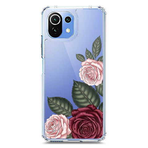 Xiaomi Mi 11 Lite 5G Cover - Velvet Bloom Series - Clear Phone Case - Soft Silicon Borders