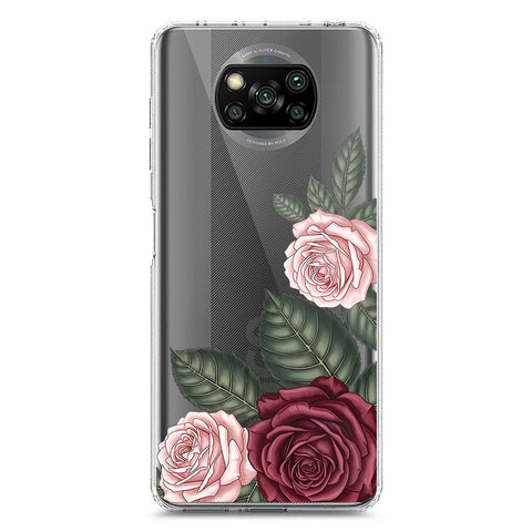 Xiaomi Poco X3 NFC Cover - Velvet Bloom Series - Clear Phone Case - Soft Silicon Borders
