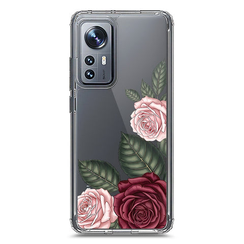 Xiaomi 12 Cover - Velvet Bloom Series - Clear Phone Case - Soft Silicon Borders