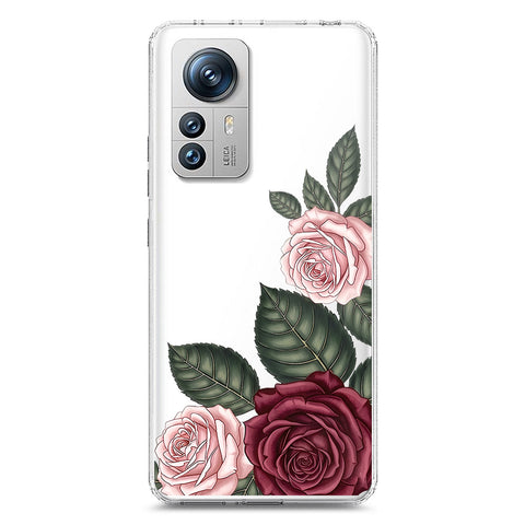 Xiaomi 12 Pro Cover - Velvet Bloom Series - Clear Phone Case - Soft Silicon Borders