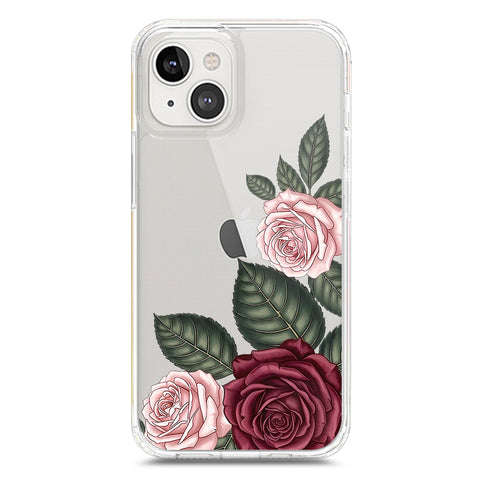 iPhone 13 Cover - Velvet Bloom Series - Clear Phone Case - Soft Silicon Borders
