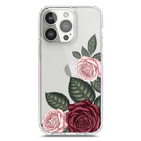 iPhone 13 Pro Cover - Velvet Bloom Series - Clear Phone Case - Soft Silicon Borders