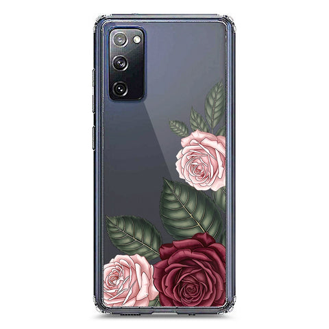 Samsung Galaxy S20 Cover - Velvet Bloom Series - Clear Phone Case - Soft Silicon Borders