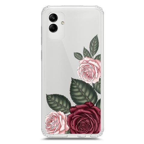 Samsung Galaxy M02s Cover - Velvet Bloom Series - Clear Phone Case - Soft Silicon Borders