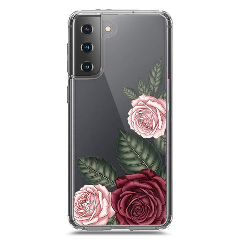Samsung Galaxy S21 Plus 5G Cover - Velvet Bloom Series - Clear Phone Case - Soft Silicon Borders