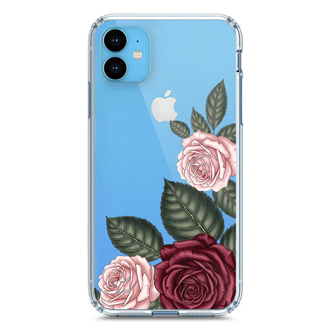 iPhone 11 Cover - Velvet Bloom Series - Clear Phone Case - Soft Silicon Borders