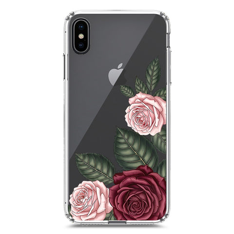 iPhone XS / X Cover - Velvet Bloom Series - Clear Phone Case - Soft Silicon Borders