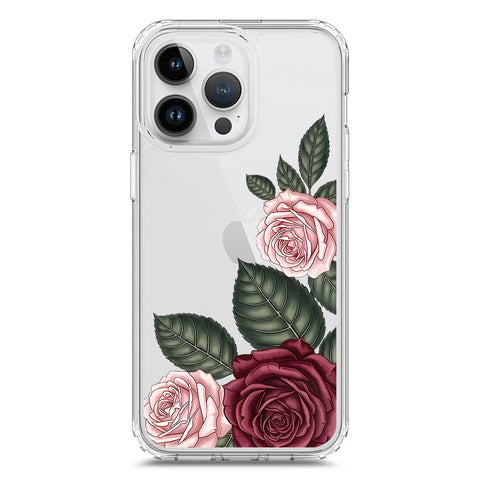 iPhone 15 Pro Max Cover - Velvet Bloom Series - Clear Phone Case - Soft Silicon Borders