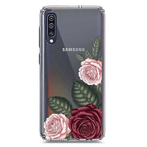Samsung Galaxy A30s Cover - Velvet Bloom Series - Clear Phone Case - Soft Silicon Borders