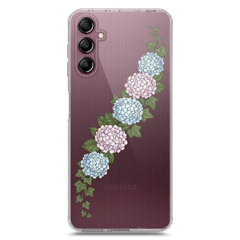 Samsung Galaxy A14 5G Cover - Velvet Bloom Series - Clear Phone Case - Soft Silicon Borders