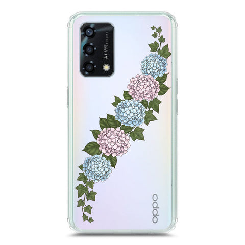 Oppo A95 Cover - Velvet Bloom Series - Clear Phone Case - Soft Silicon Borders