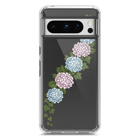 Google Pixel 8 Pro Cover - Velvet Bloom Series - Clear Phone Case - Soft Silicon Borders