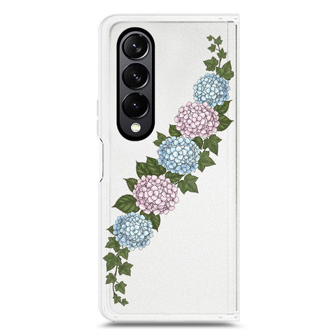 Samsung Galaxy Z Fold 4 5G Cover - Velvet Bloom Series - Clear Phone Case - Soft Silicon Borders