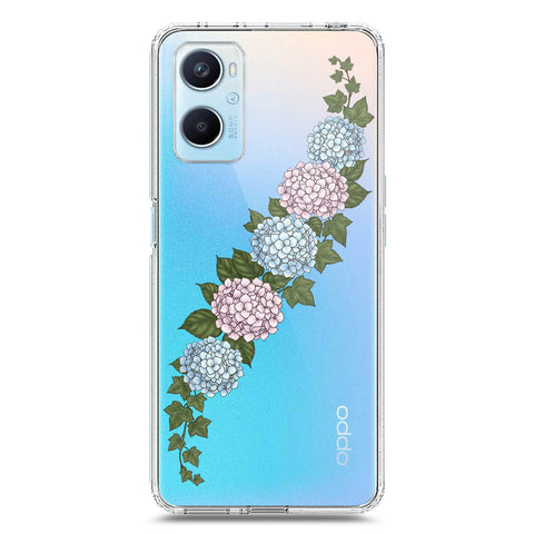 Oppo A96 4G Cover - Velvet Bloom Series - Clear Phone Case - Soft Silicon Borders