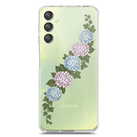 Samsung Galaxy A25 5G Cover - Velvet Bloom Series - Clear Phone Case - Soft Silicon Borders