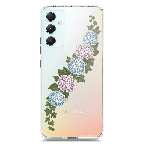 Samsung Galaxy A34 5G Cover - Velvet Bloom Series - Clear Phone Case - Soft Silicon Borders