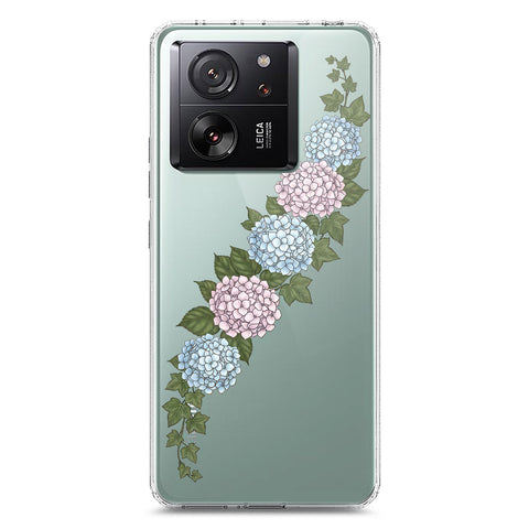 Xiaomi 13T Pro Cover - Velvet Bloom Series - Clear Phone Case - Soft Silicon Borders