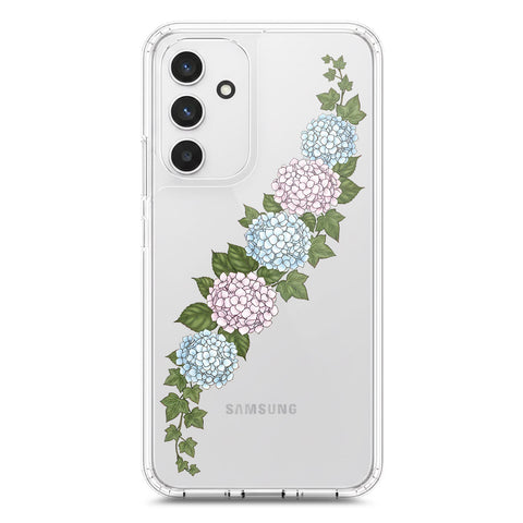 Samsung Galaxy A54 5G Cover - Velvet Bloom Series - Clear Phone Case - Soft Silicon Borders