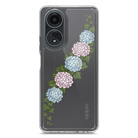 Oppo A58 4G Cover - Velvet Bloom Series - Clear Phone Case - Soft Silicon Borders