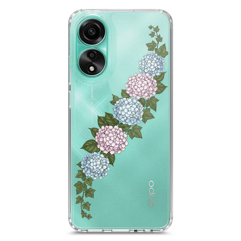 Oppo A78 4G Cover - Velvet Bloom Series - Clear Phone Case - Soft Silicon Borders