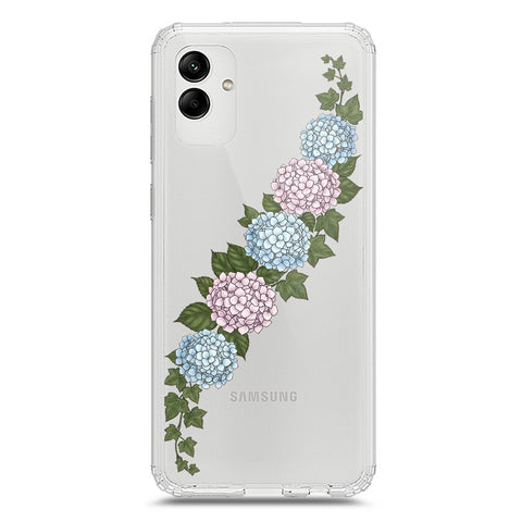 Samsung Galaxy A05 Cover - Velvet Bloom Series - Clear Phone Case - Soft Silicon Borders